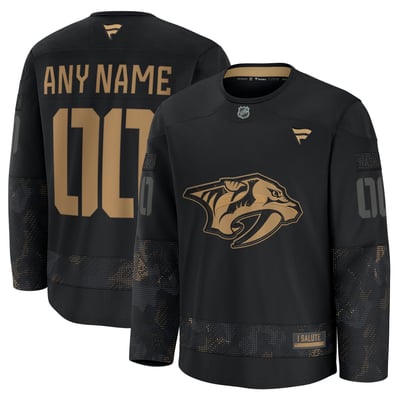  Nashville Predators Fanatics Military Appreciation Custom Practice Jersey - Black